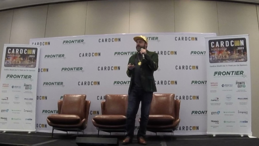 Eric Rosenberg delivering the CardCon 2023 AI keynote